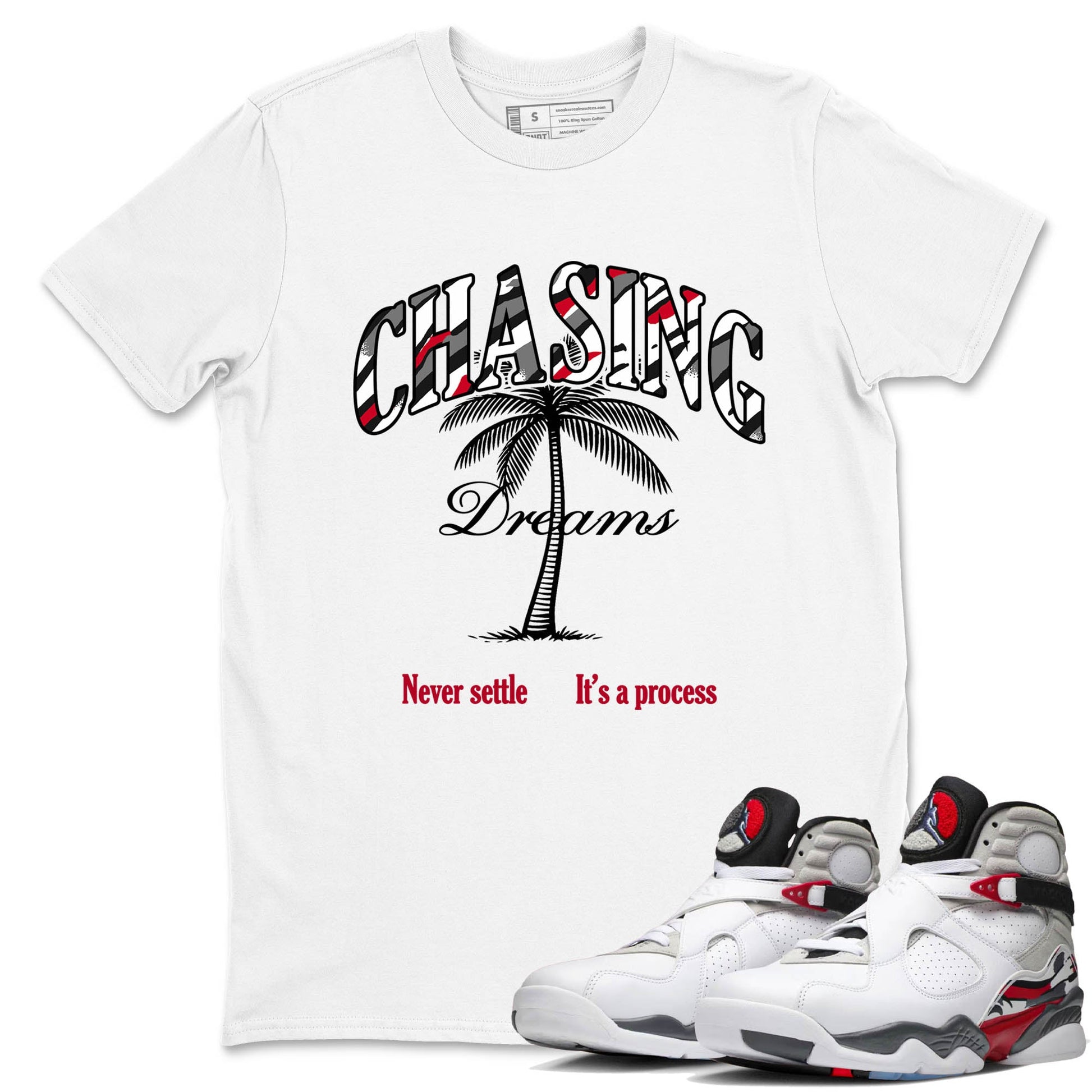Sneaker Threads – Sneaker Tees To Match Air Jordan 8 Bunny – Chasing Dreams Graphic Tee White 1. Perfect for Jordan releases 2025 colorways.