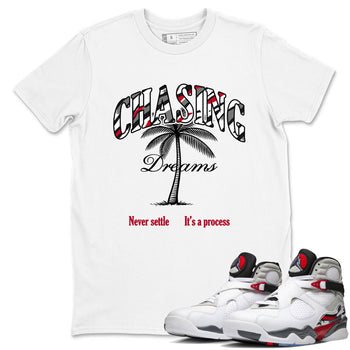 Sneaker Threads – Sneaker Tees To Match Air Jordan 8 Bunny – Chasing Dreams Graphic Tee White 1. Perfect for Jordan releases 2025 colorways.
