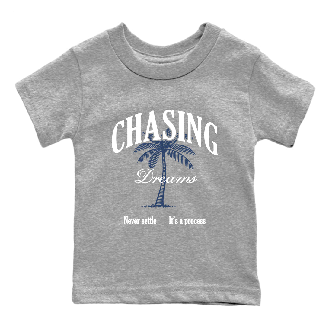 Perfect Valentine's Day Gifts graphic tee  – Sneaker Tees To Match Air Jordan 9 Flint Grey – Chasing Dreams Kids Graphic T-Shirt Heather Grey 2