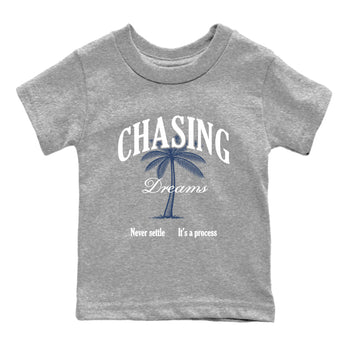 Perfect Valentine's Day Gifts graphic tee  – Sneaker Tees To Match Air Jordan 9 Flint Grey – Chasing Dreams Kids Graphic T-Shirt Heather Grey 2