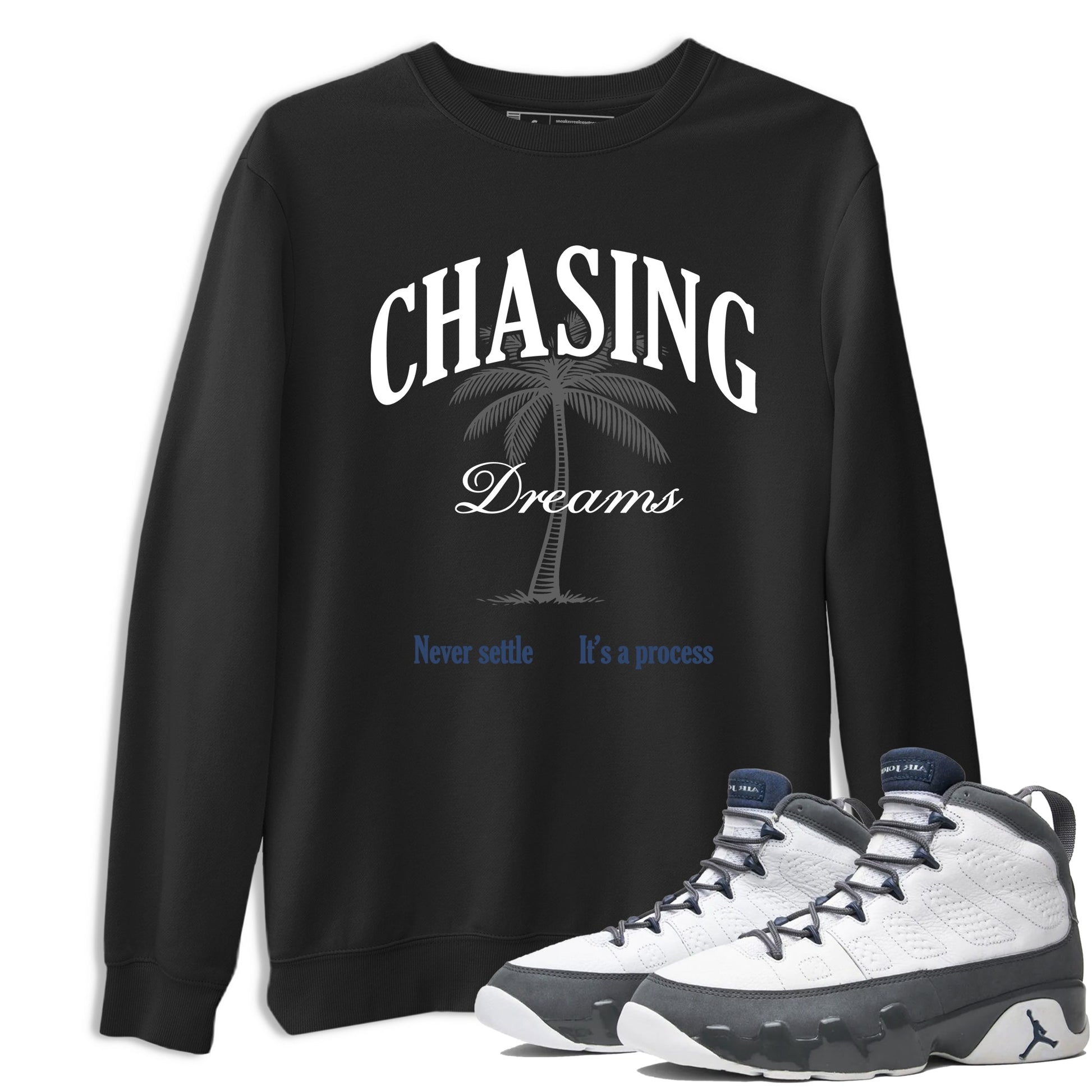 Perfect Valentine's Day Gifts graphic tee  – Sneaker Tees To Match Air Jordan 9 Flint Grey – Chasing Dreams Tee Black 1