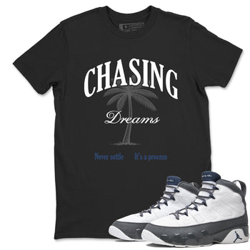 Perfect Valentine's Day Gifts graphic tee  – Sneaker Tees To Match Air Jordan 9 Flint Grey – Chasing Dreams Tee Black 1