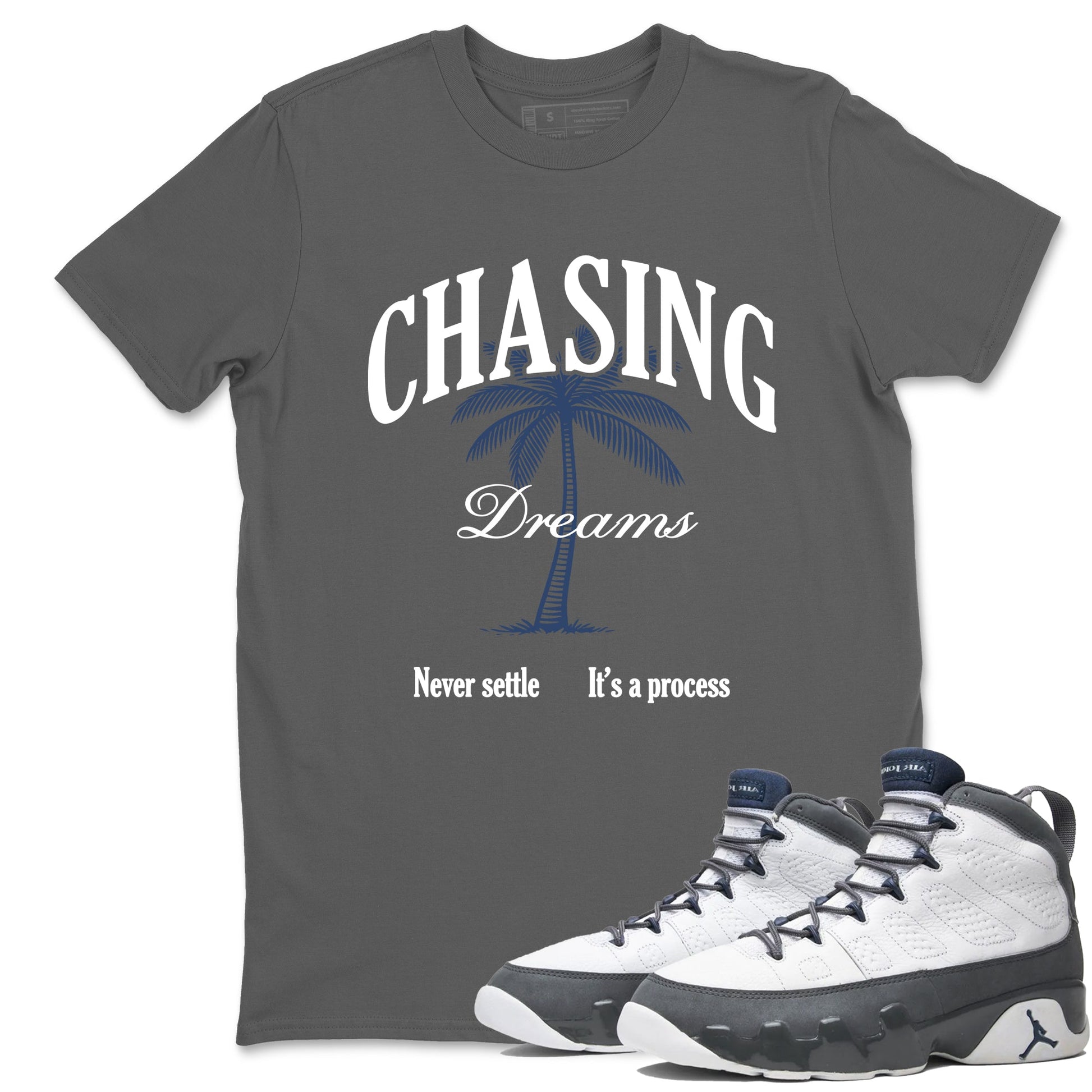 Perfect Valentine's Day Gifts graphic tee  – Sneaker Tees To Match Air Jordan 9 Flint Grey – Chasing Dreams Tee Cool Grey 1