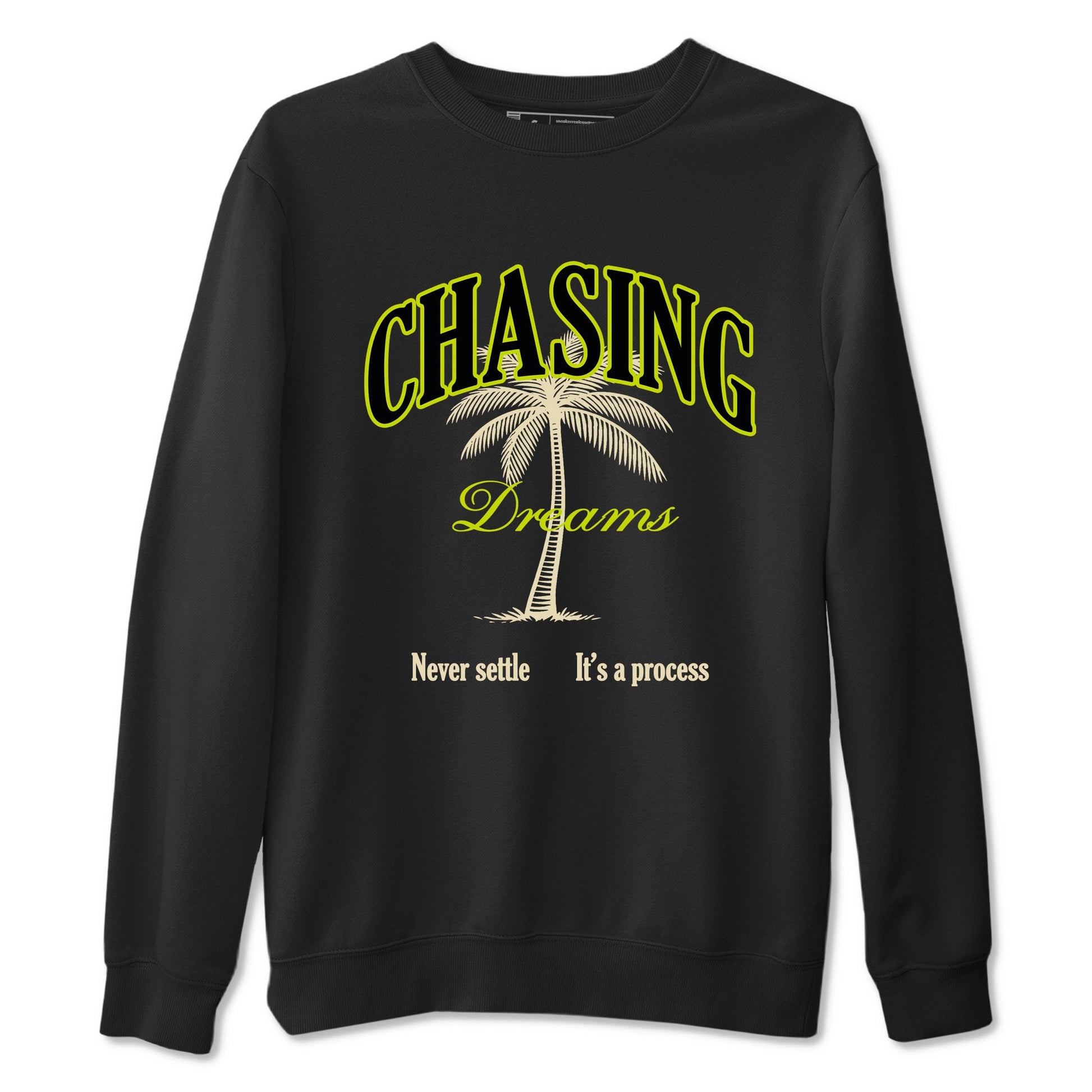 Chasing Dreams sneaker match t-shirt styled to complete your fit with the Jordan Jumpman Jack Travis Scott Bright Cactus sneakers, shown in Black 2.