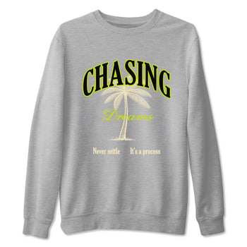Chasing Dreams sneaker match t-shirt styled to complete your fit with the Jordan Jumpman Jack Travis Scott Bright Cactus sneakers, shown in Heather Grey 2.