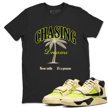 Chasing Dreams sneaker match t-shirt styled to complete your fit with the Jordan Jumpman Jack Travis Scott Bright Cactus sneakers, shown in Black 1.