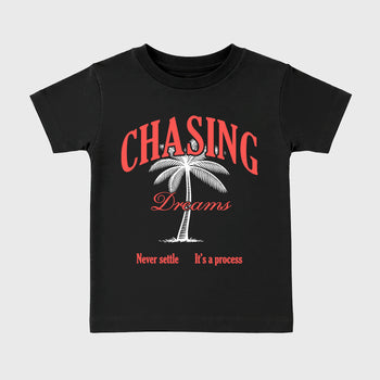 Sneaker match tees – Sneaker Tees To Match Air Max 90 Infrared Shoes – Chasing Dreams Kids T-Shirt Black 2
