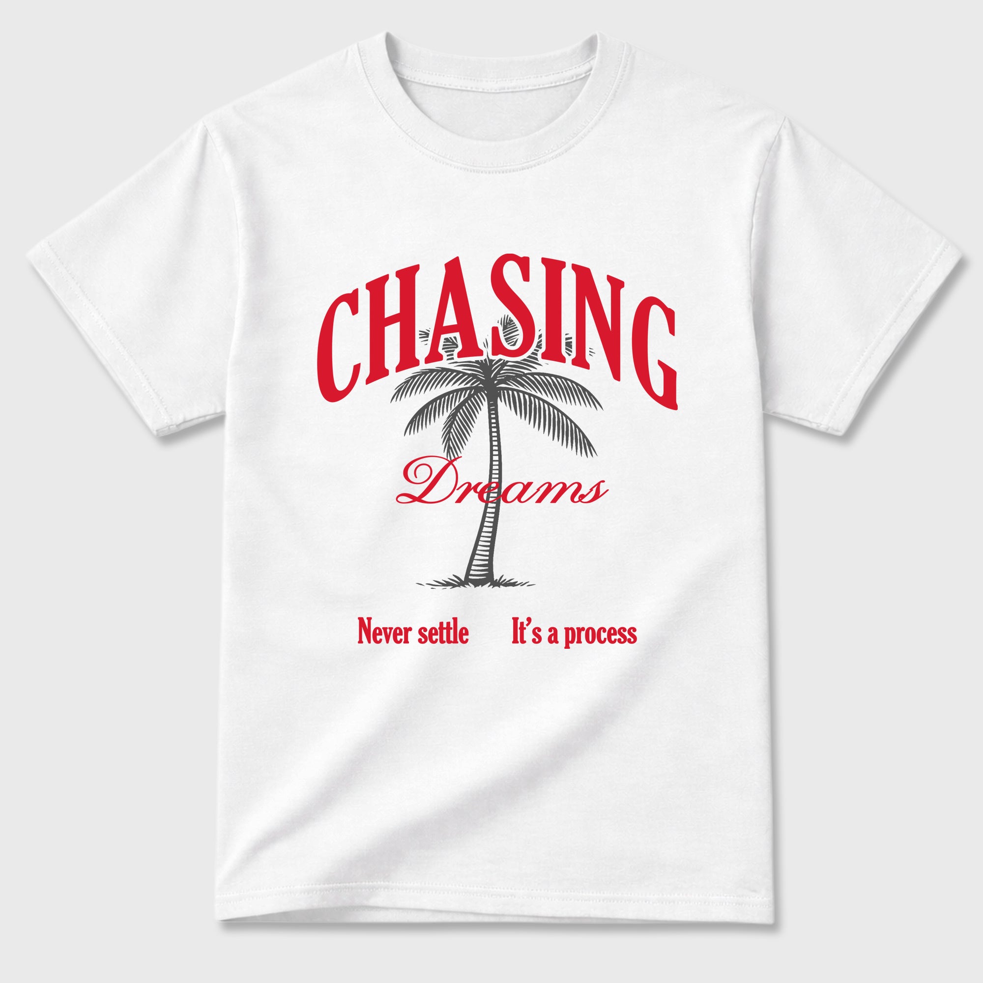 Chasing Dreams Graphic T-Shirt featuring original streetwear artwork designed to match the Air Max 95 Reverse Solar Red. White 2 Graphic T-Shirt.