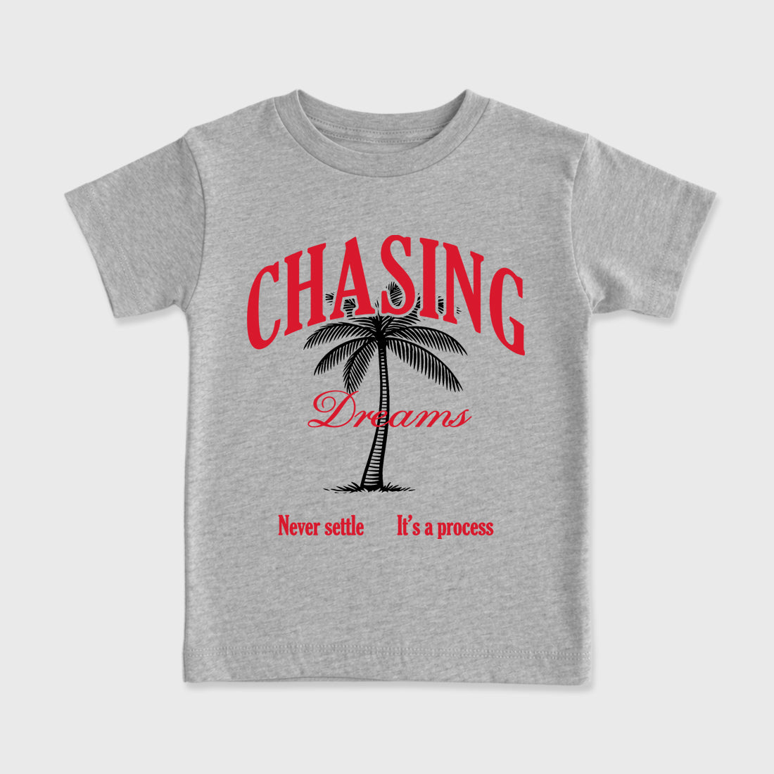 Chasing Dreams Baby & Kids Graphic T-Shirt featuring original artwork designed to match the Air Max 95 Reverse Solar Red. Heather Grey 2 Kids Graphic Tee.