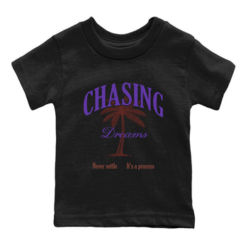 Sneaker match tees – Sneaker Threads To Match Dunk Low Persian Violet Shoes – Chasing Dreams Kids T-Shirt Black 2