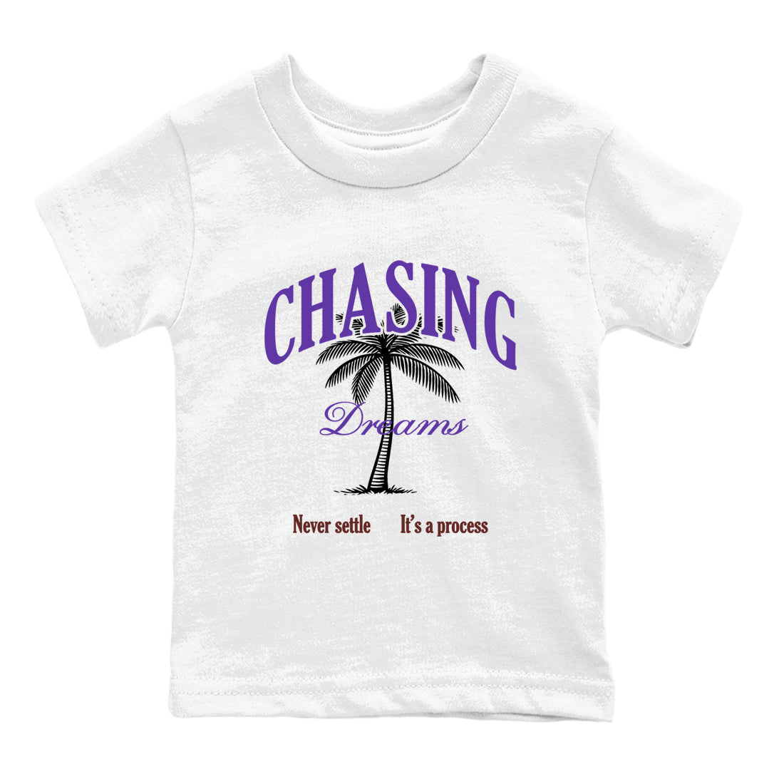 Sneaker match tees – Sneaker Threads To Match Dunk Low Persian Violet Shoes – Chasing Dreams Kids T-Shirt White 2