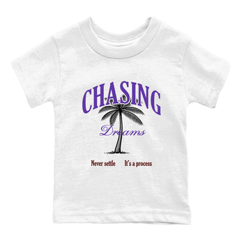 Sneaker match tees – Sneaker Threads To Match Dunk Low Persian Violet Shoes – Chasing Dreams Kids T-Shirt White 2