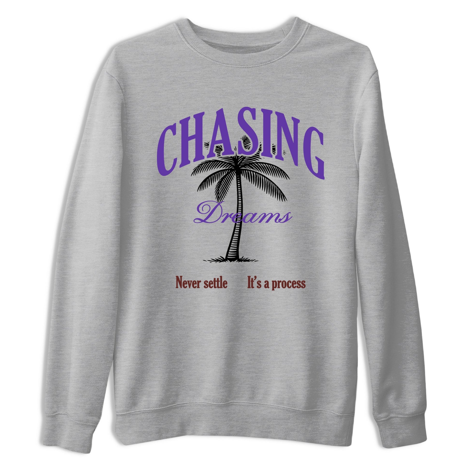 Sneaker match tees – Sneaker Threads To Match Dunk Low Persian Violet Shoes – Chasing Dreams Tee Heather Grey 2