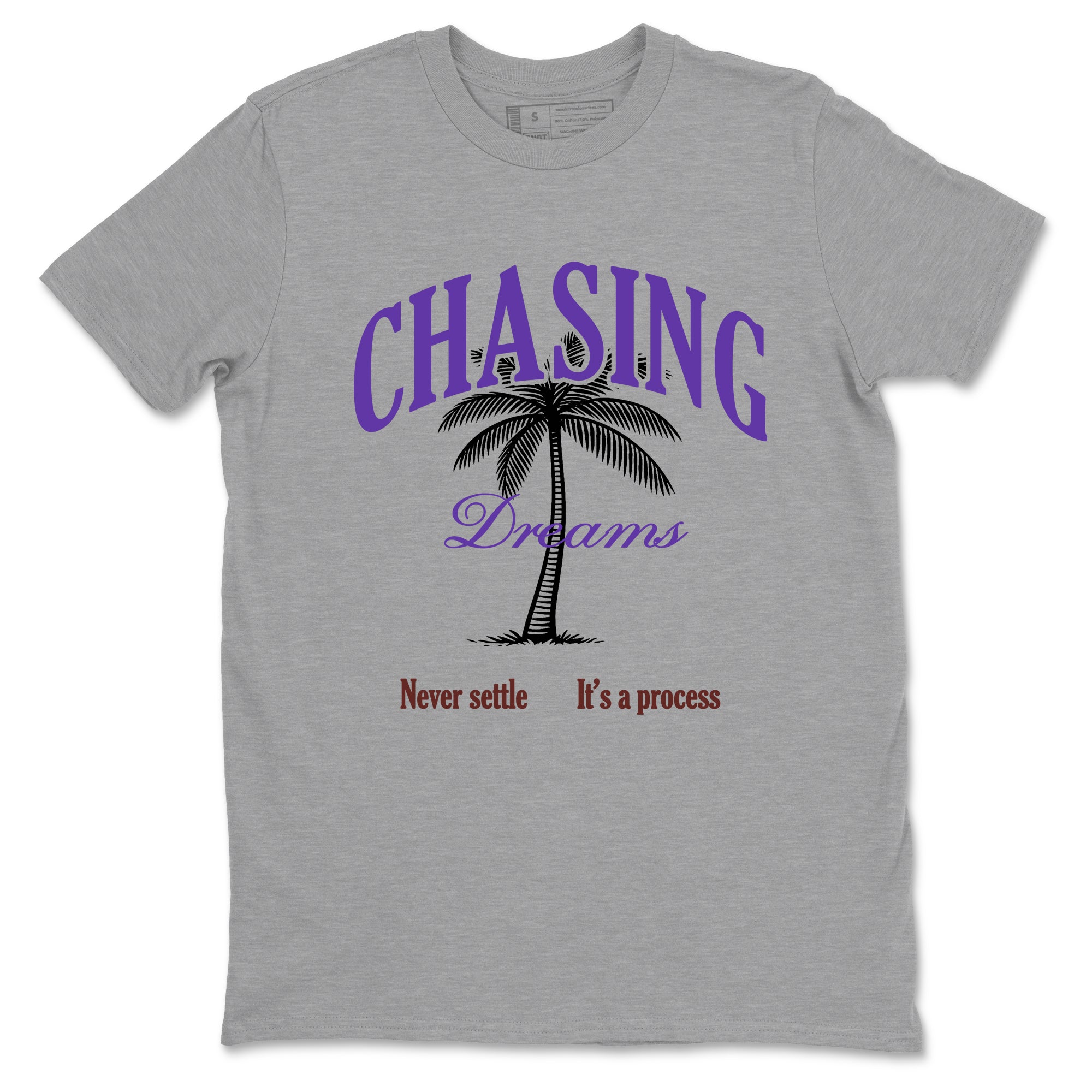 Sneaker match tees – Sneaker Threads To Match Dunk Low Persian Violet Shoes – Chasing Dreams Tee Heather Grey 2