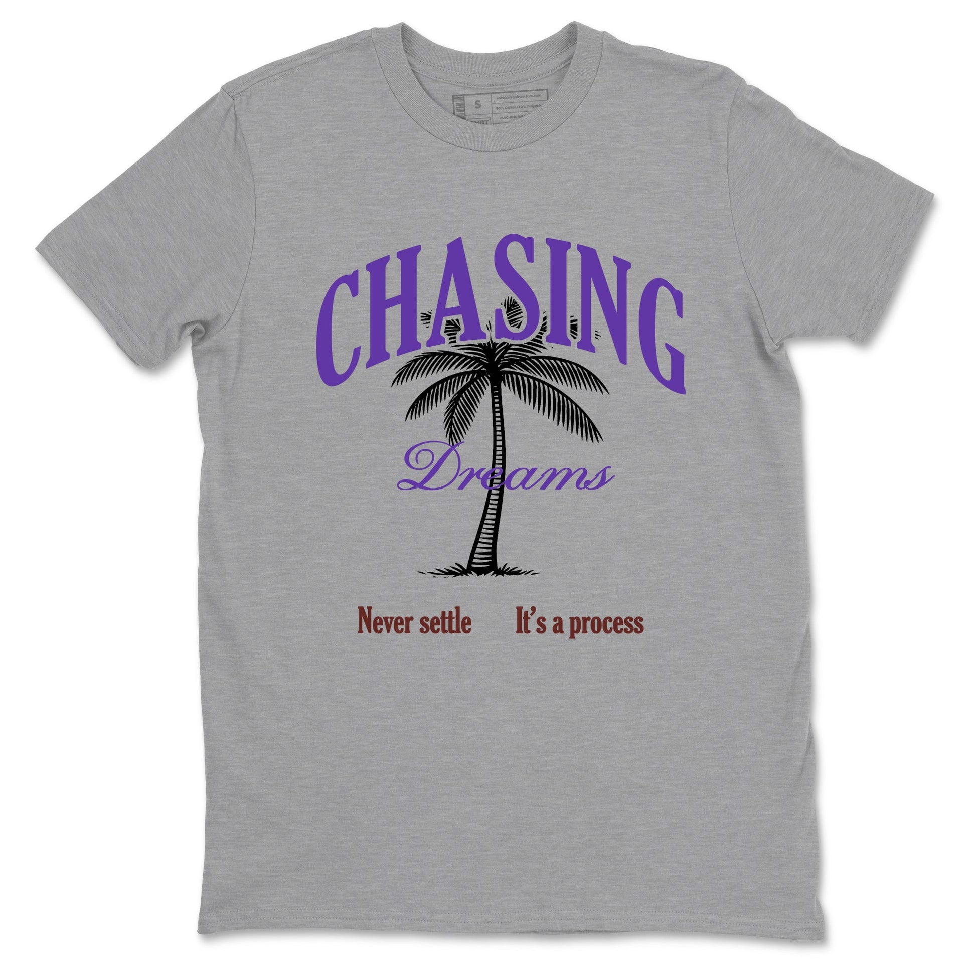 Sneaker match tees – Sneaker Threads To Match Dunk Low Persian Violet Shoes – Chasing Dreams Tee Heather Grey 2