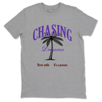 Sneaker match tees – Sneaker Threads To Match Dunk Low Persian Violet Shoes – Chasing Dreams Tee Heather Grey 2
