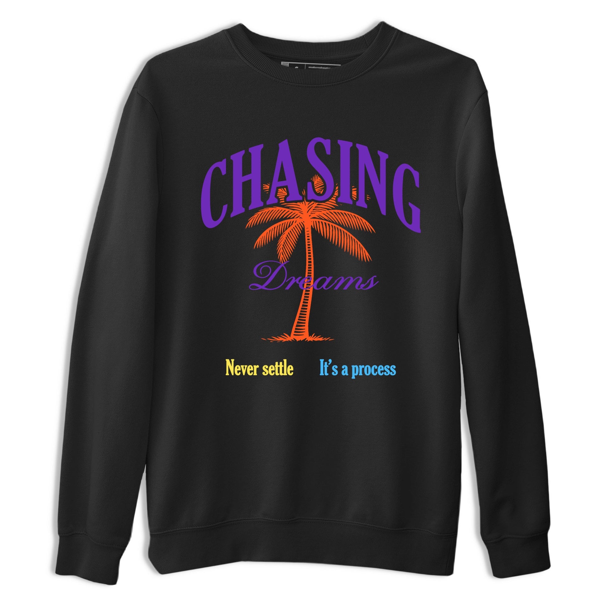 Sneaker Threads – Sneaker Tees To Match New Balance 9060 Prism Purple – Chasing Dreams Graphic Tee Black 2. Perfect for Jordan releases 2025 colorways.