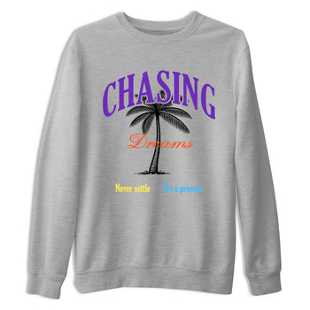 Sneaker Threads – Sneaker Tees To Match New Balance 9060 Prism Purple – Chasing Dreams Graphic Tee Heather Grey 2. Perfect for Jordan releases 2025 colorways.