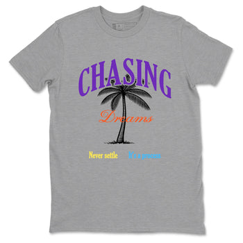 Sneaker Threads – Sneaker Tees To Match New Balance 9060 Prism Purple – Chasing Dreams Graphic Tee Heather Grey 2. Perfect for Jordan releases 2025 colorways.