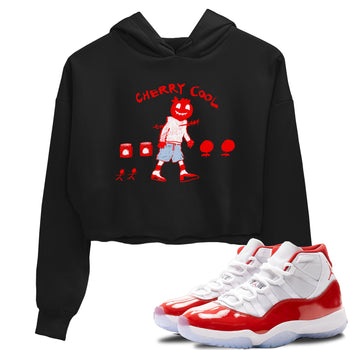 11s Cherry shirts to match jordans Cherry Cool sneaker match tees Air Jordan 11 Retro Cherry match shoes to clothes SNRT Sneaker Tees unisex cotton Black 1 crop tee