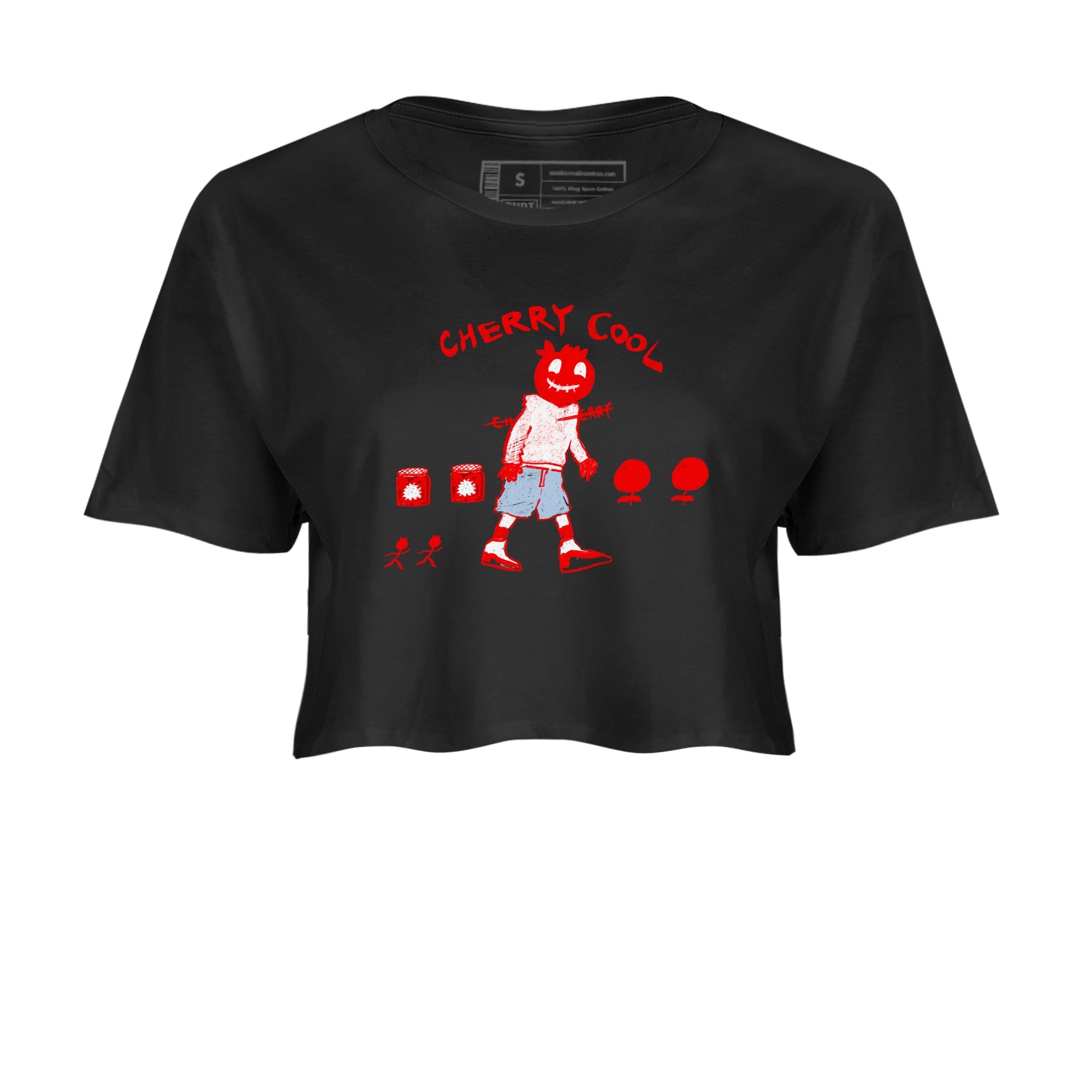 11s Cherry shirts to match jordans Cherry Cool sneaker match tees Air Jordan 11 Retro Cherry match shoes to clothes SNRT Sneaker Tees unisex cotton Black 2 crop tee