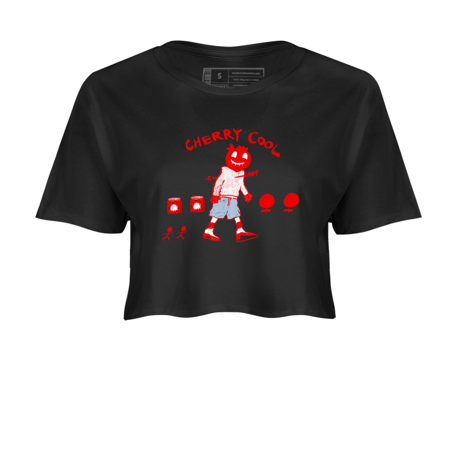 11s Cherry shirts to match jordans Cherry Cool sneaker match tees Air Jordan 11 Retro Cherry match shoes to clothes SNRT Sneaker Tees unisex cotton Black 2 crop tee