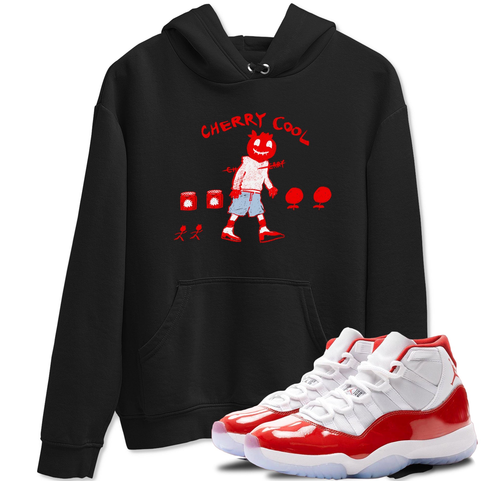 11s Cherry shirts to match jordans Cherry Cool sneaker match tees Air Jordan 11 Retro Cherry match shoes to clothes SNRT Sneaker Tees unisex cotton Black 1 shirts