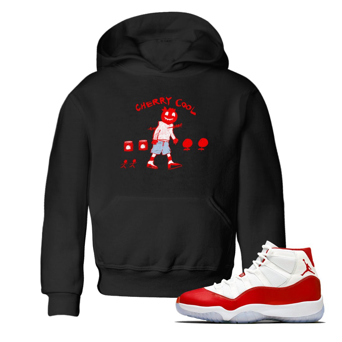 11s Cherry shirts to match jordans Cherry Cool sneaker match tees Air Jordan 11 Retro Cherry match shoes to clothes SNRT Sneaker Tees Youth Baby Black 1 tee