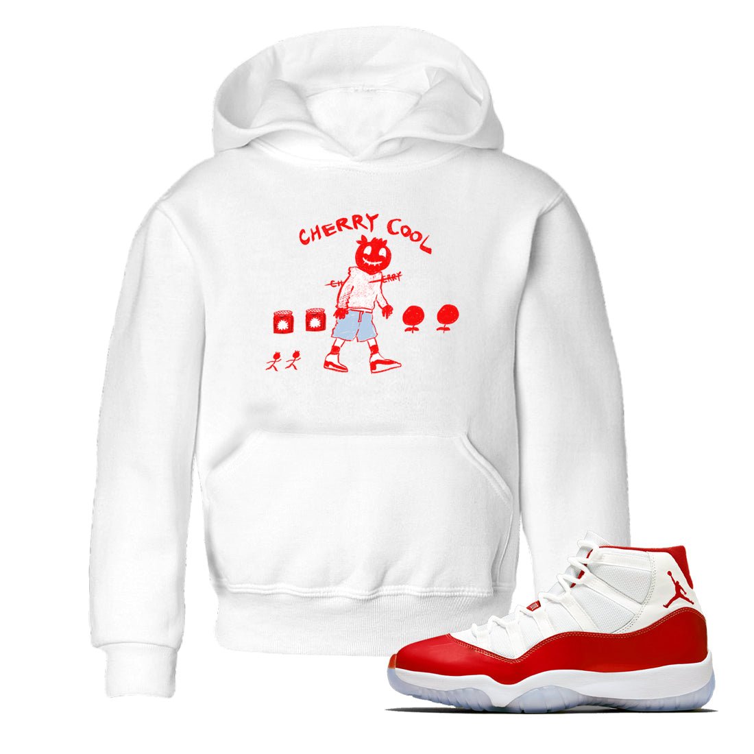 11s Cherry shirts to match jordans Cherry Cool sneaker match tees Air Jordan 11 Retro Cherry match shoes to clothes SNRT Sneaker Tees Youth Baby White 1 tee