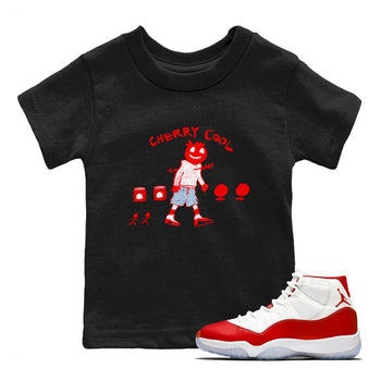 11s Cherry shirts to match jordans Cherry Cool sneaker match tees Air Jordan 11 Retro Cherry match shoes to clothes SNRT Sneaker Tees Youth Baby Black 1 tee