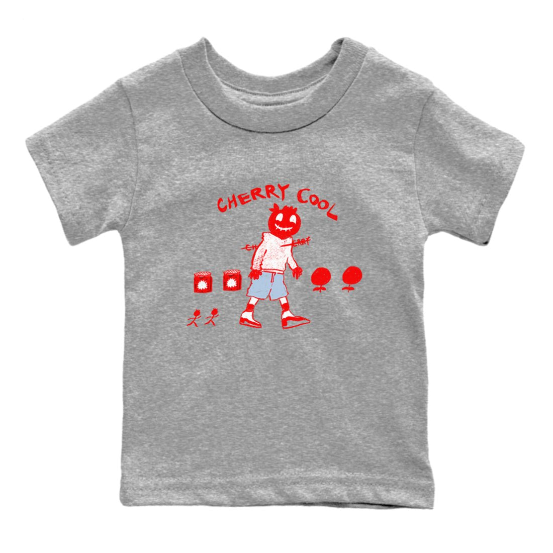11s Cherry shirts to match jordans Cherry Cool sneaker match tees Air Jordan 11 Retro Cherry match shoes to clothes SNRT Sneaker Tees Youth Baby Heather Grey 2 tee