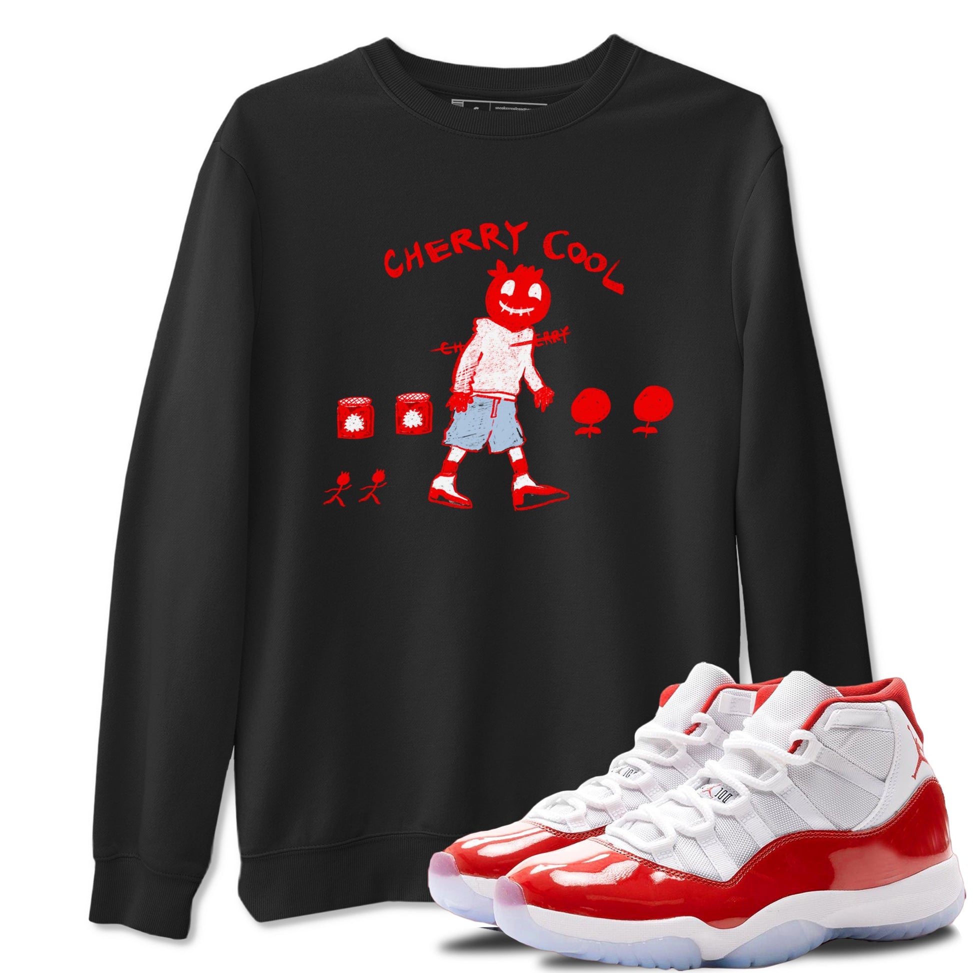 11s Cherry shirts to match jordans Cherry Cool sneaker match tees Air Jordan 11 Retro Cherry match shoes to clothes SNRT Sneaker Tees unisex cotton Black 1 shirts