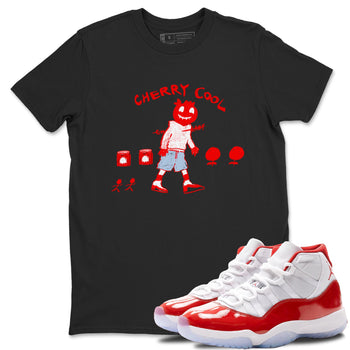 11s Cherry shirts to match jordans Cherry Cool sneaker match tees Air Jordan 11 Retro Cherry match shoes to clothes SNRT Sneaker Tees unisex cotton Black 1 shirts