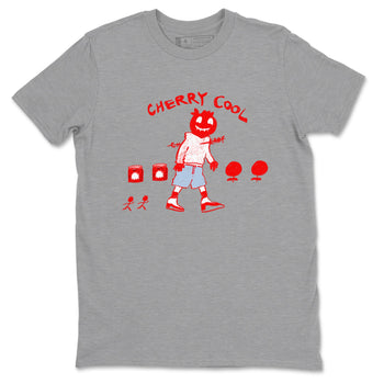 11s Cherry shirts to match jordans Cherry Cool sneaker match tees Air Jordan 11 Retro Cherry match shoes to clothes SNRT Sneaker Tees unisex cotton Heather Grey 2 shirts