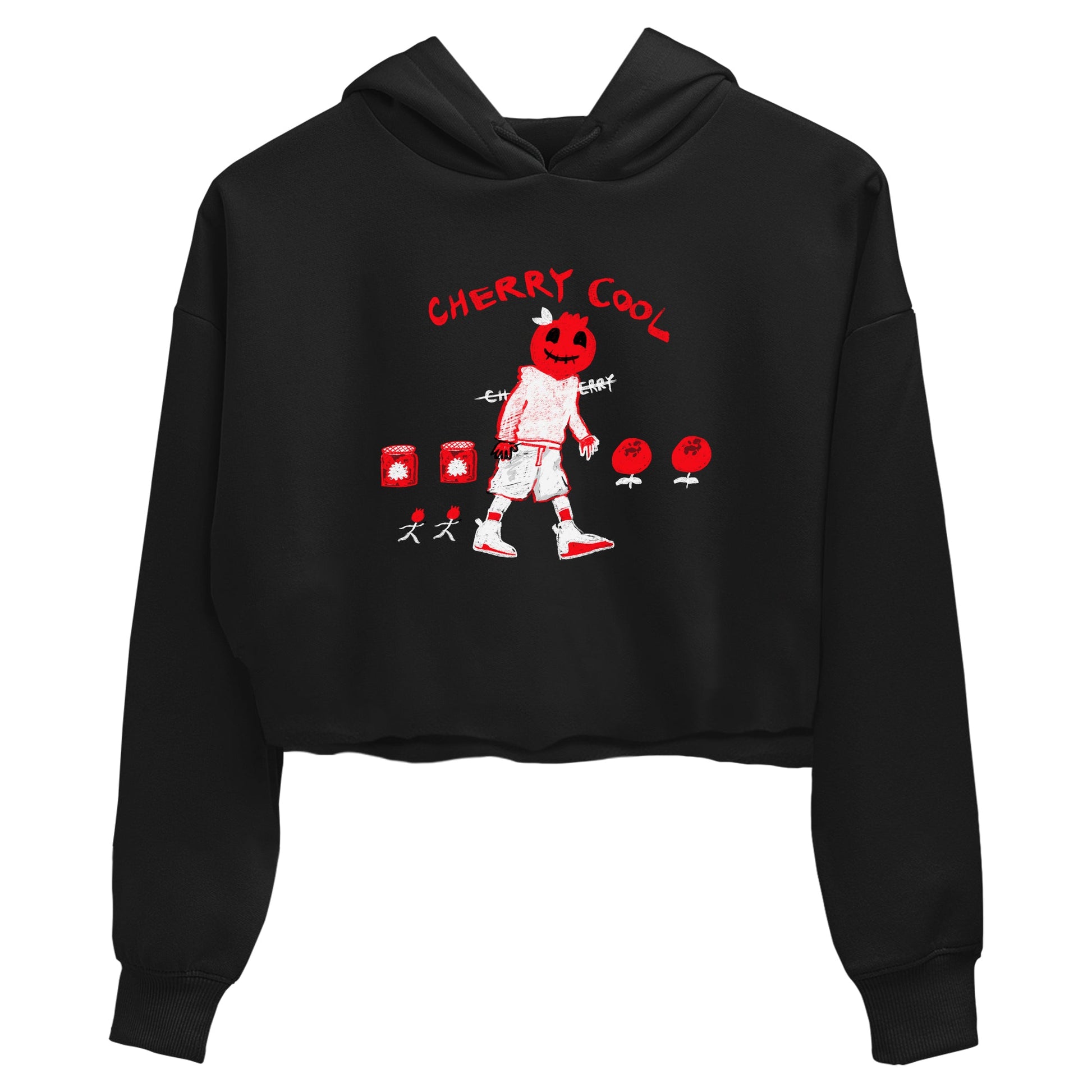 AJ12 Cherry shirts to match jordans Cherry Cool sneaker match tees Air Jordan 12 Cherry SNRT Sneaker Tees streetwear brand Black 2 crop tee