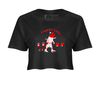 AJ12 Cherry shirts to match jordans Cherry Cool sneaker match tees Air Jordan 12 Cherry SNRT Sneaker Tees streetwear brand Black 2 crop tee