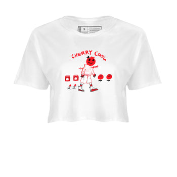 AJ12 Cherry shirts to match jordans Cherry Cool sneaker match tees Air Jordan 12 Cherry SNRT Sneaker Tees streetwear brand White 2 crop tee