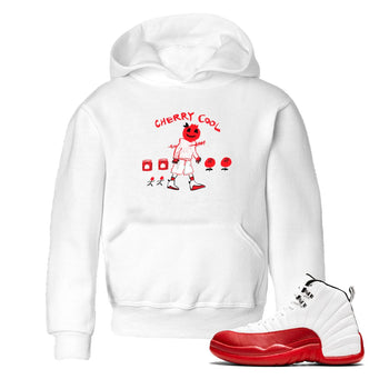 AJ12 Cherry shirts to match jordans Cherry Cool sneaker match tees Air Jordan 12 Cherry SNRT Sneaker Tees streetwear brand Baby and Youth White 1 cotton tee