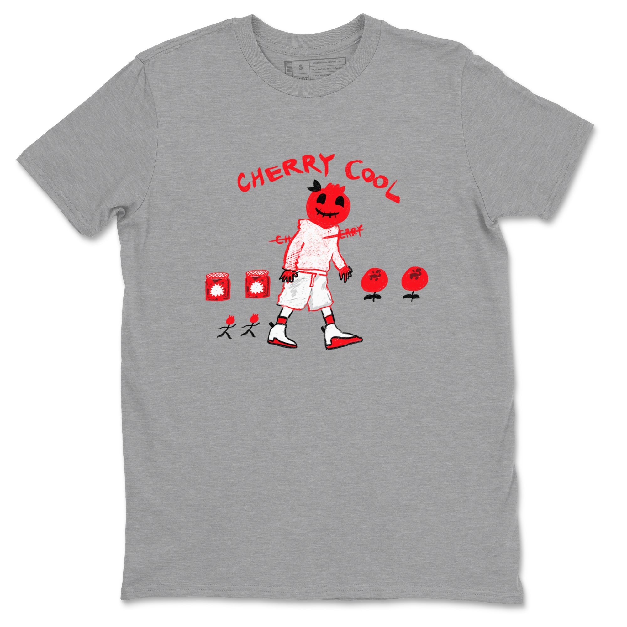AJ12 Cherry shirts to match jordans Cherry Cool sneaker match tees Air Jordan 12 Cherry SNRT Sneaker Tees streetwear brand Heather Grey 2 unisex cotton tee