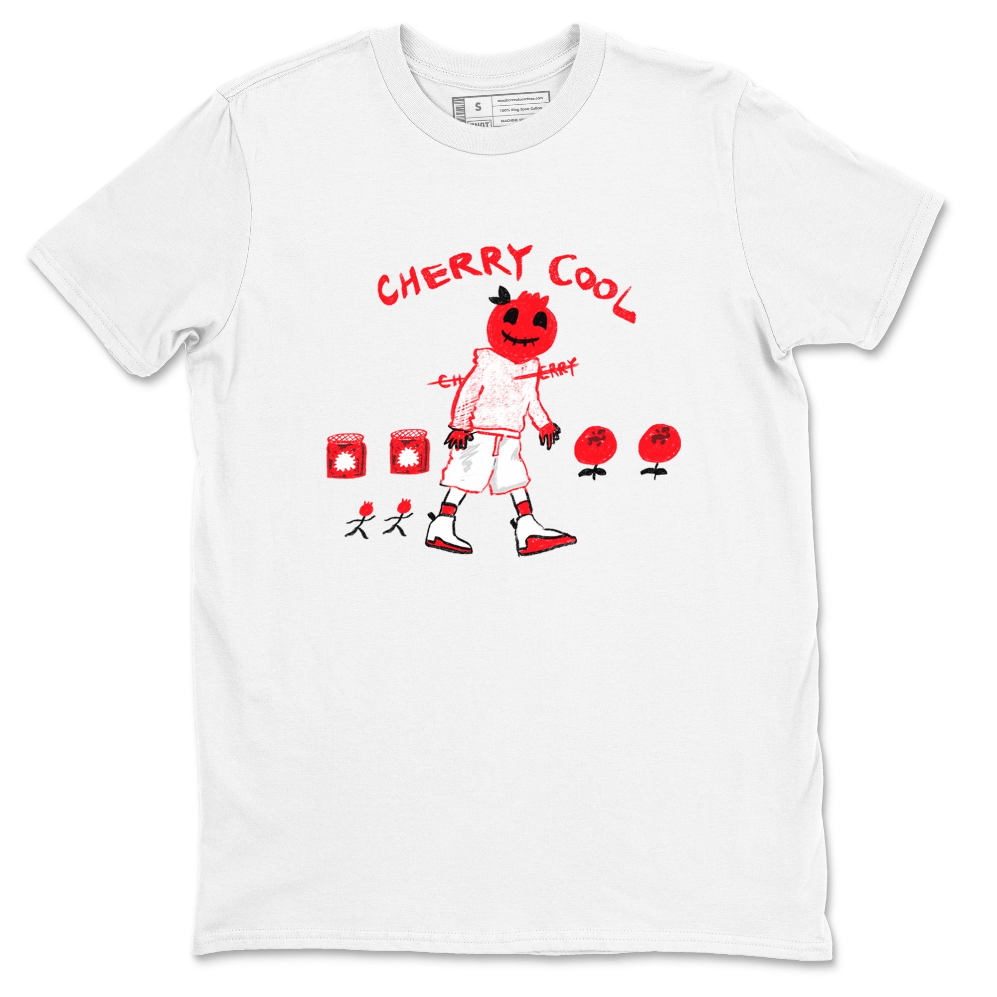 AJ12 Cherry shirts to match jordans Cherry Cool sneaker match tees Air Jordan 12 Cherry SNRT Sneaker Tees streetwear brand White 2 unisex cotton tee