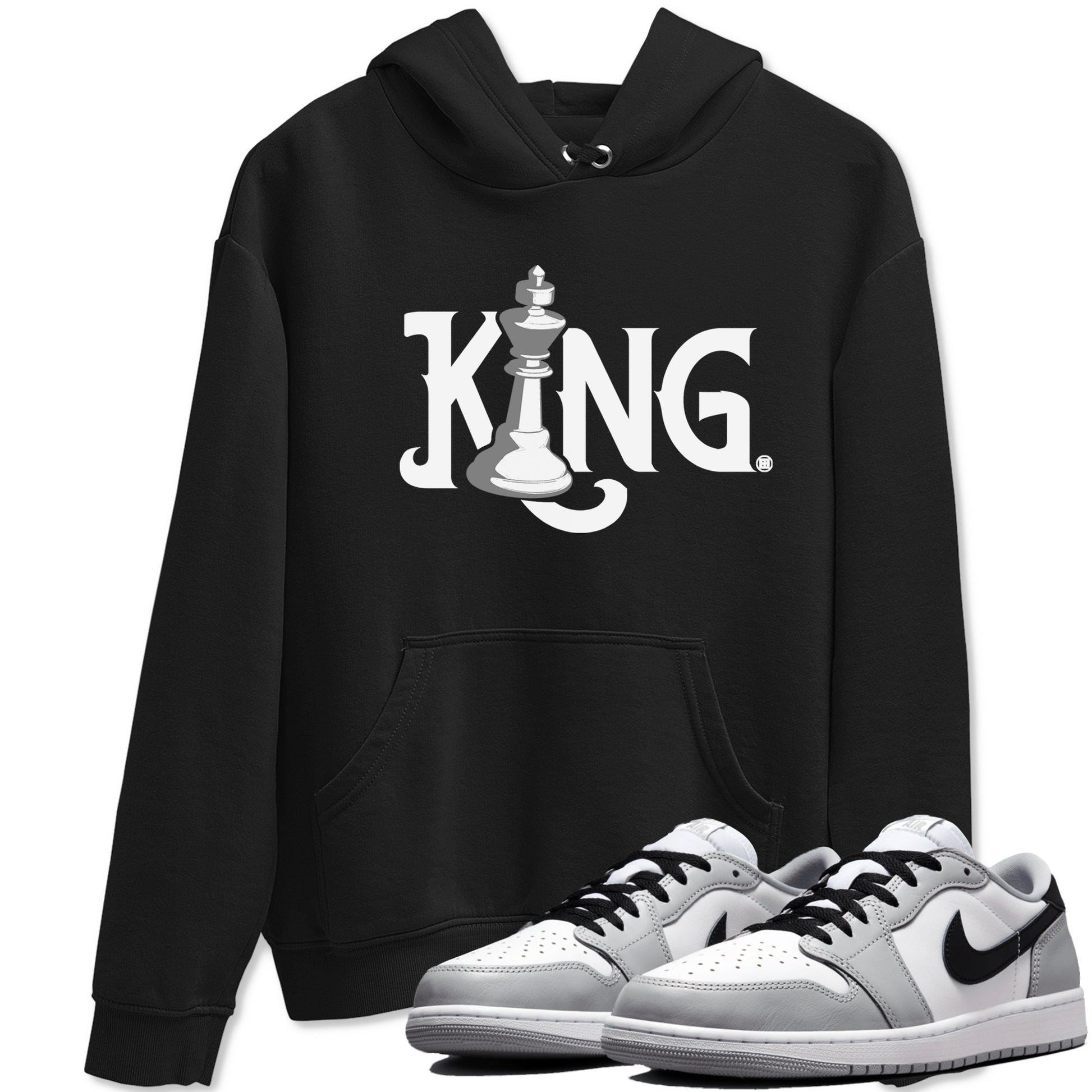 1s Wolf Grey shirts to match jordans Chess King sneaker match tees Air Jordan 1 Wolf Grey SNRT Sneaker Tees streetwear brand Black 1 unisex cotton tee