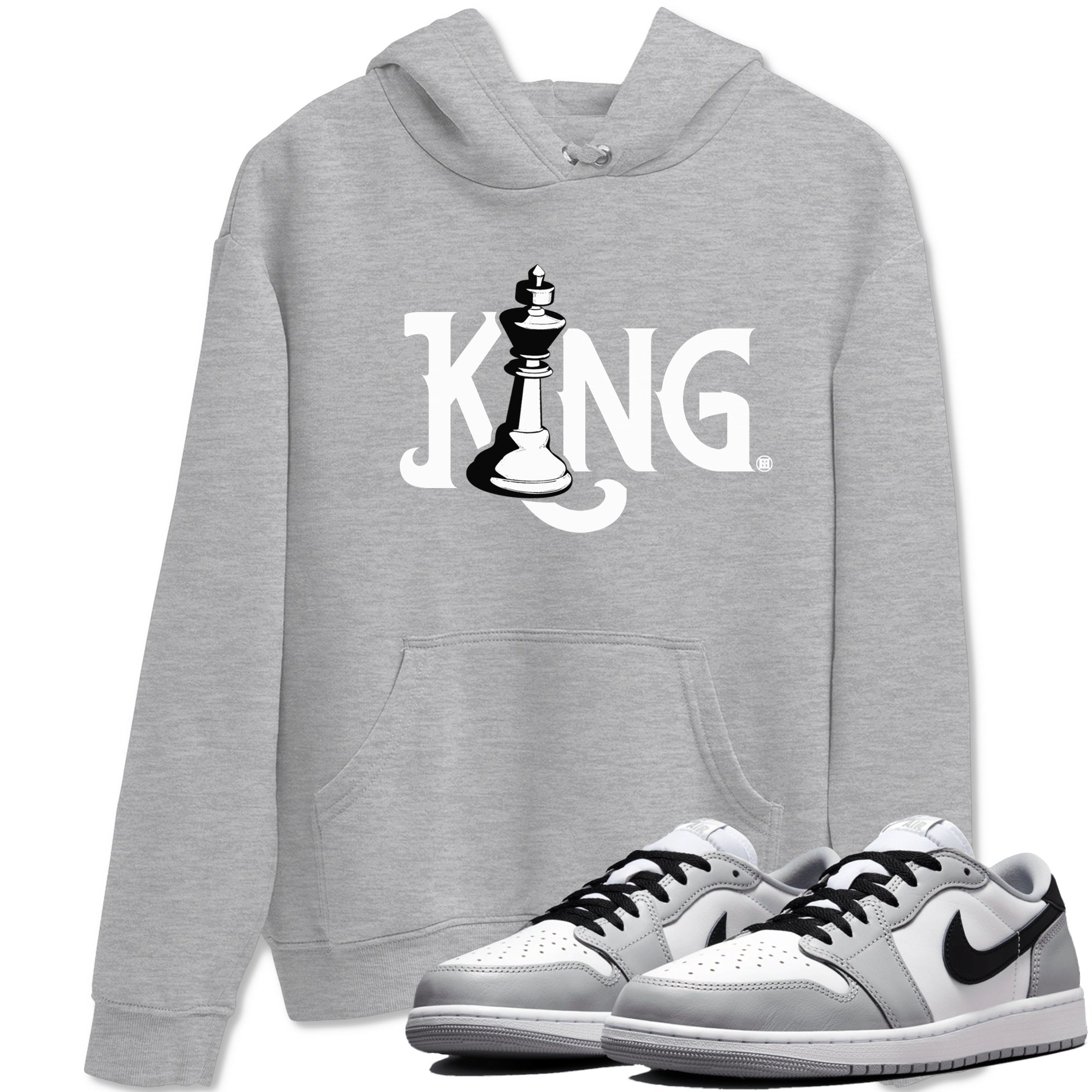 1s Wolf Grey shirts to match jordans Chess King sneaker match tees Air Jordan 1 Wolf Grey SNRT Sneaker Tees streetwear brand Heather Grey 1 unisex cotton tee