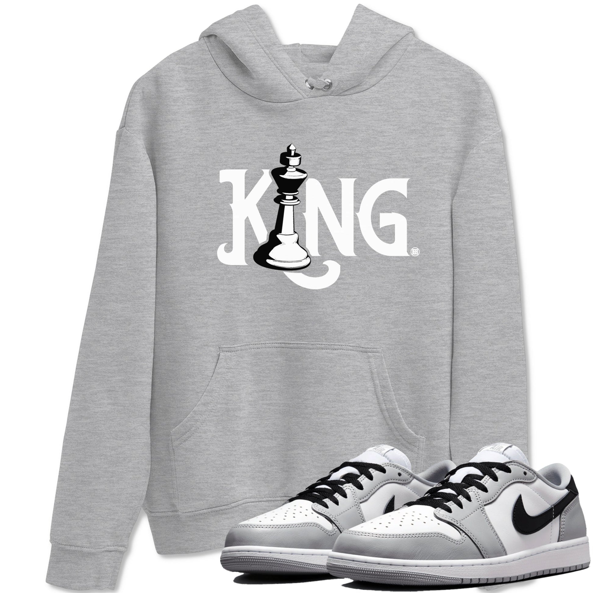 1s Wolf Grey shirts to match jordans Chess King sneaker match tees Air Jordan 1 Wolf Grey SNRT Sneaker Tees streetwear brand Heather Grey 1 unisex cotton tee