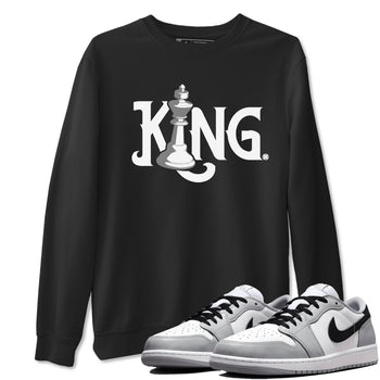 1s Wolf Grey shirts to match jordans Chess King sneaker match tees Air Jordan 1 Wolf Grey SNRT Sneaker Tees streetwear brand Black 1 unisex cotton tee