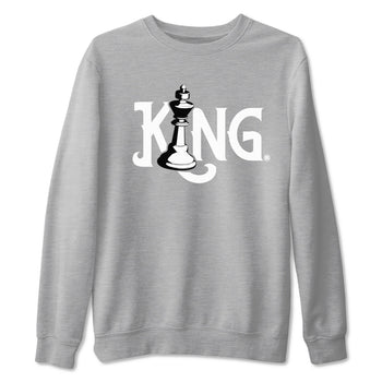 1s Wolf Grey shirts to match jordans Chess King sneaker match tees Air Jordan 1 Wolf Grey SNRT Sneaker Tees streetwear brand Heather Grey 2 unisex cotton tee