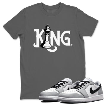1s Wolf Grey shirts to match jordans Chess King sneaker match tees Air Jordan 1 Wolf Grey SNRT Sneaker Tees streetwear brand Cool Grey 1 unisex cotton tee
