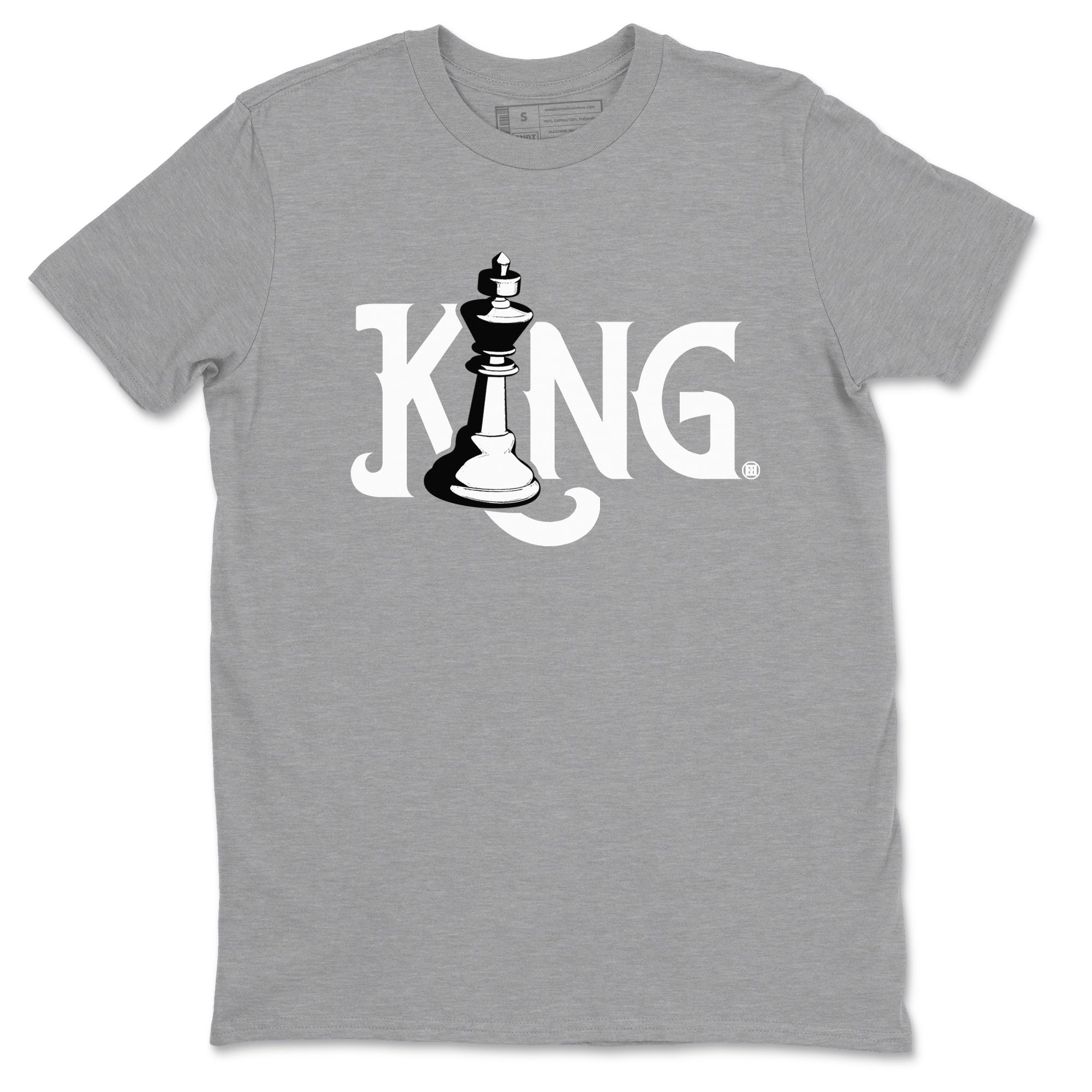 1s Wolf Grey shirts to match jordans Chess King sneaker match tees Air Jordan 1 Wolf Grey SNRT Sneaker Tees streetwear brand Heather Grey 2 unisex cotton tee