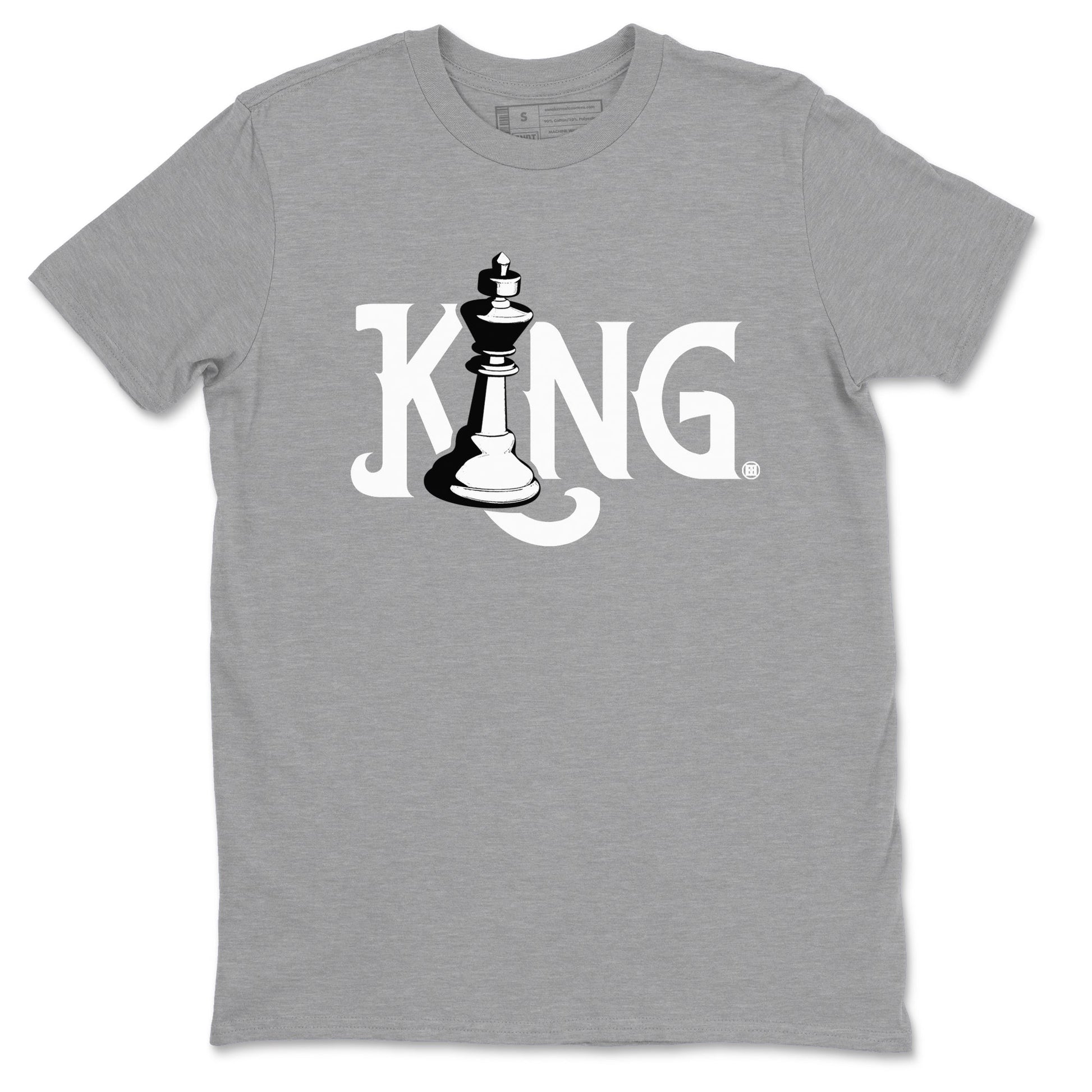 1s Wolf Grey shirts to match jordans Chess King sneaker match tees Air Jordan 1 Wolf Grey SNRT Sneaker Tees streetwear brand Heather Grey 2 unisex cotton tee