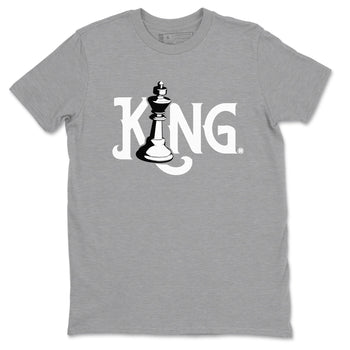 1s Wolf Grey shirts to match jordans Chess King sneaker match tees Air Jordan 1 Wolf Grey SNRT Sneaker Tees streetwear brand Heather Grey 2 unisex cotton tee