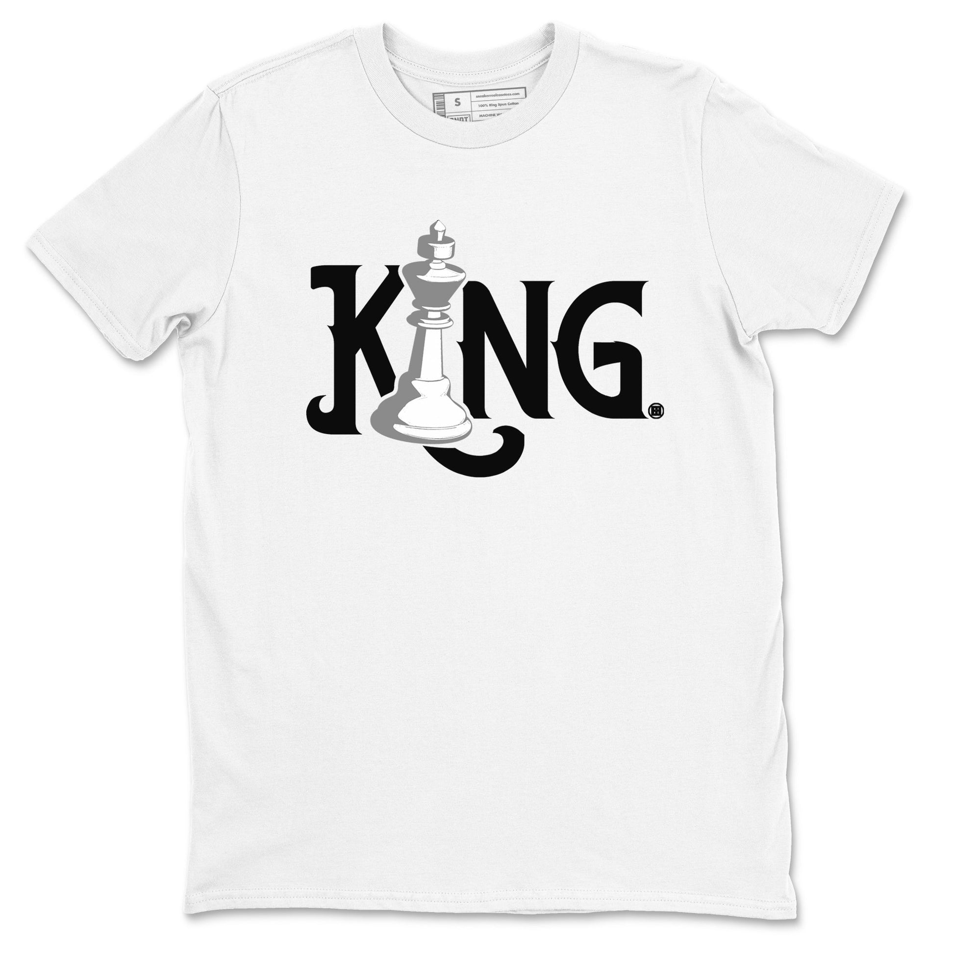 1s Wolf Grey shirts to match jordans Chess King sneaker match tees Air Jordan 1 Wolf Grey SNRT Sneaker Tees streetwear brand White 2 unisex cotton tee